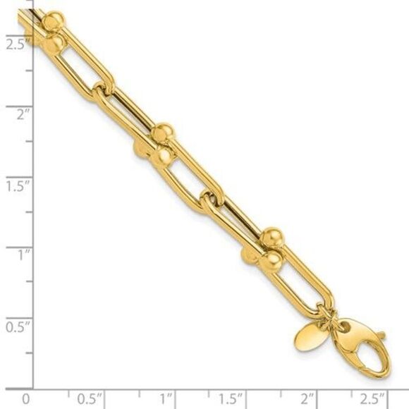 Leslie's 14K Gold Fancy Paper Clip Link Bracelet - Picture 8 of 8